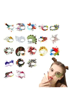 زیبایی و آرایش سایر Eye Tattoo Stickers, 20 Sheets Eyeshadow Stickers, Temporary Eyeliner Decals, Butterfly Flower Face Fake Makeup for Women Girls Masquerade Party Decoration 