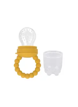 تغذیه و نگهداری کودک پستانک Little Mocha Silicon Baby Fresh Food Feeder Pacifier with Cap yellow 