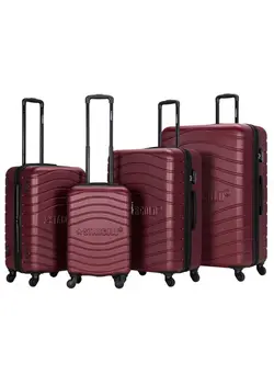 چمدان و ساک مسافرتی ست چمدان 4 Pack Of Hardside Spinner Number Locked Luggage Trolley 