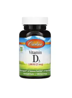 ویتامین و ساپلیمنت مکمل‌های گوارشی Vitamin D3 25 mcg 1000 IU 100 Soft GelsVitamin D3 25 mcg 1000 IU 100 Soft Gels