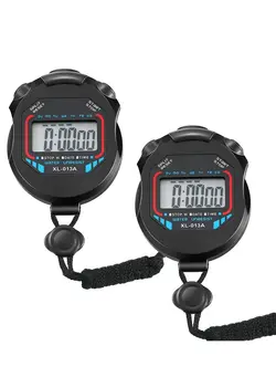 لوازم جانبی ورزشی کرنومتر Digital Stopwatch Timers 2Pcs Multi Function Electronic Sport Water Resistant LCD Chronograph With Date Time And Alarm Function For Sports Fitness Trainers Referees 