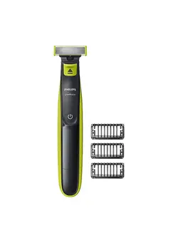 مردانه ماشین اصلاح International Version Qp2520-20 Oneblade Hybrid Electric Trimmer And Shaver Lime Green 