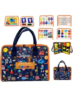 اسباب‌بازی‌های کودک و نوپا سایر Busy Board for Toddlers, KASTWAVE 87 IN 1 Montessori Toys for 3 4 5 6 Year-Olds, Sensory Activities, Educational Toys for Learning Fine Motor Skills, Portable Travel Toys For All Genders 