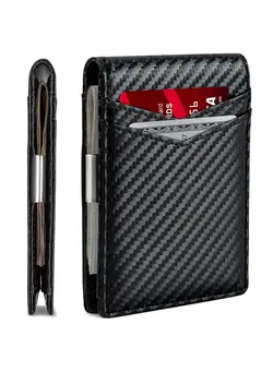 کیف، کوله‌پشتی و چتر چتر Slim Wallets for Men with Money Clip RFID Blocking Bifold Credit Card Holder for Men Minimalist Wallet with Gift Box (Black) 