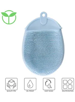 ظروف و تجهیزات آشپزخانه اکسسوری و تجهیزات آماده سازی Premium TPE Dishwashing Scrubber Reusable Gloves Brush Blue 15.1x3x10.4cm 