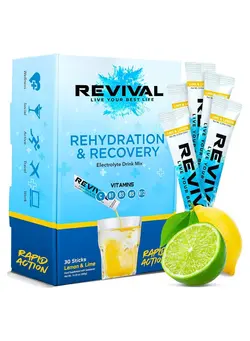 مکمل‌های تقویتی و تنظیمی نوشیدنی‌های مغذی Revival Rapid Rehydration Electrolytes Powder  Lemon & Lime 30