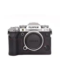 لوازم جانبی فیلم‌برداری و عکاسی اکسسوری حرفه‌ای Fuji XT5 Case - Quality Genuine Leather Half Case for Fujifilm X-T5 Digital Camera - Body Protective Grip Case for Fuji XT5 X-T5, Black, Beauty Case 