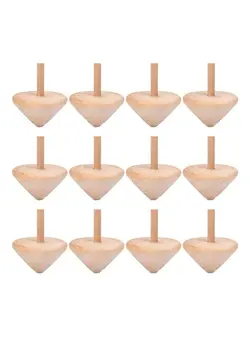 گجت، فیجت و سرگرمی اسپینر Wooden Spinning Top Unfinished Wood Tops Craft Gyroscopes Toy for DIY Kids Children Toy Party Favor New Year Gifts (12Pcs) 