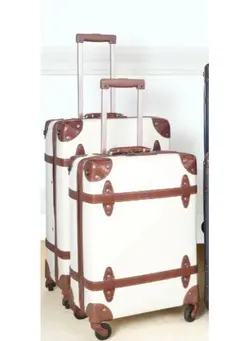 چمدان و ساک مسافرتی چمدان تک Vintage Luggage Carry on Suitcase with Handbag, Contrasting Color Design (10kg/20in & 20kg/24in). 