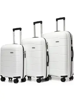 چمدان و ساک مسافرتی ست چمدان Luggage Medium 24 trolley bag PP Lightweight Carry-on Suitcase, Large Storage Space, Adjustable Gear Lever, Anti theft double zipper (White) 