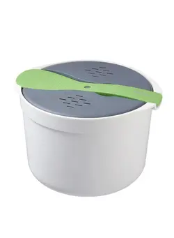 پلوپز، زودپز و آرام‌پز پلوپز Microwave Rice Cooker, 2L Microwave Steamer Set with Rice Scoop, Lid, Strainer and Steaming Pot, Microwave Rice Maker Set for Pasta, Potato, Vegetables, Quinoa, Oatmeal, Non-stick, BPA Free (Green) 