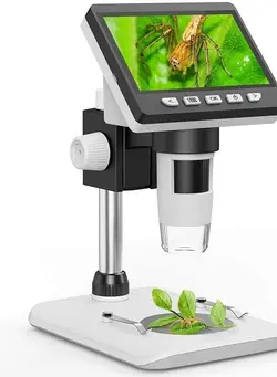 دوربین فیلم‌برداری و عکاسی تلسکوپ و میکروسکوپ LCD Digital Microscope, SKYBASIC 4.3 inch 50X-1000X Magnification Zoom HD 2 Megapixels Compound 2600 mAh Battery USB Microscope 8 Adjustable LED Light Video Camera Microscope with 32G TF Card 