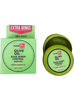 لوازم و مواد فرم‌دهی مو کرم و ژل Hairpro London Olive Oil Edge Control Hair Gel Infused With Sweet Almond Oil 80G 