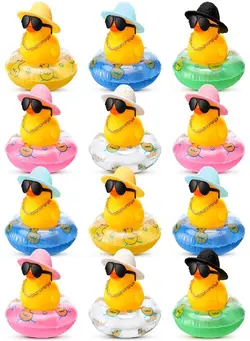 اسباب‌بازی‌های کودک و نوپا سایر Rubber Ducks for Dashboard, Self Adhesive Rubber Ducks Car Ornaments with Hat Necklace and Sunglasses, Funny and Cool(Cool Rubber Duck, 12 Pcs) 