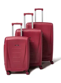 چمدان و ساک مسافرتی ست چمدان 3 Piece Hardside Luggage Travel Trolley Bag Set Red 