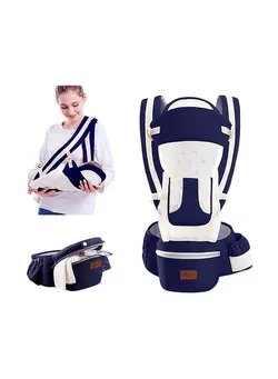 لوازم حمل آغوش Baby Carrier with Hip Seat Waist Stool Infant Carrier, Adjustable Strap, All Positions Infant Carrier, Soft Baby Holder Carrier with Hood for All Seasons, Essential for Shopping Travelling 