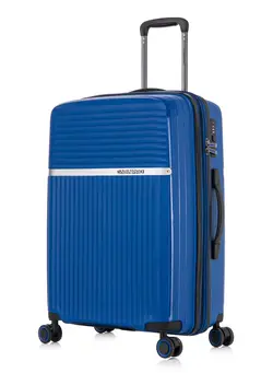 چمدان و ساک مسافرتی چمدان تک Light Weight PP Fashion Trolley Luggage Expandable Hard Case Medium Checked Suitcase with Safe Zipper and 4 Quite 360° Double Spinner Wheels CP002 Sapphire Blue 