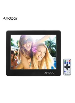 لوازم جانبی فیلم‌برداری و عکاسی سایر 8 Inch HD Wide Screen High Resolution Digital Photo Picture Frame Alarm Clock MP3 MP4 Movie Player with Remote Control  Gift