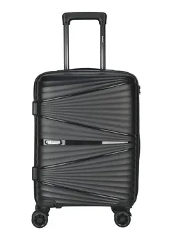 چمدان و ساک مسافرتی چمدان تک Hard Case Carry On Luggage Trolley For Unisex Polypropylene Lightweight 4 Double Wheeled Suitcase With Built In TSA Type Lock Travel Bag KH1005 Black 