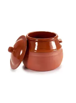 ظروف و لوازم پخت غذا قابلمه Brown Terracotta Belly Cooking Pot 2 Liter, Sapin