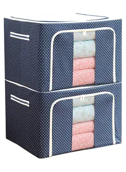 چمدان و ساک مسافرتی ست چمدان 2pcs Storage Boxes Clothes Storage Container Set Oxford Cloth Closet Organizer Boxes With Steel Frame, Easy to Fold with Sturdy Zipper,Storage for Clothes,Bed ,Blankets,Bedding,Pillow