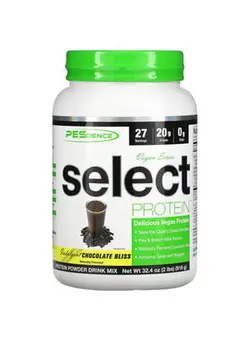 مکمل‌های ورزشی افزایش انرژی PEScience Vegan Series Select Protein Chocolate Bliss 32.4 oz (918 g)