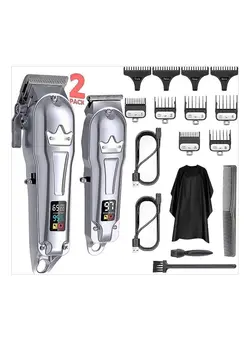 اتو مو صاف کننده COOLBABY Professional Men's Hair Clipper Hair Cutting Kit And Zero Gap T-blade Clipper Combination Cordless Hair Clipper Set LED Display Self-cutting Machine 