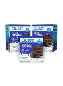 مکمل‌های ورزشی پروتئین Quest Frosted Cookies 200g Chocolate Cake 1.76oz 1x8