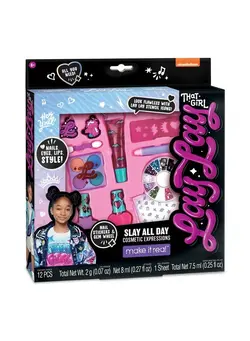 آرایشی صورت سایر That Girl Lay Lay Slay All Day Cosmetic Expressions Kids Makeup For Teens & Girls With Lip Gloss, Eyeshadow, Nail Polish, Nail Stickers & More Beginner Makeup Kit For Girls 8101214