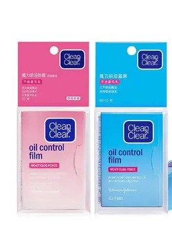 زیبایی و آرایش سایر Oil-absorbing Sheet Face Oil Blotting Paper, 120 Pcs Same Series with Clean & Clear 1 Blue and 1 Pink