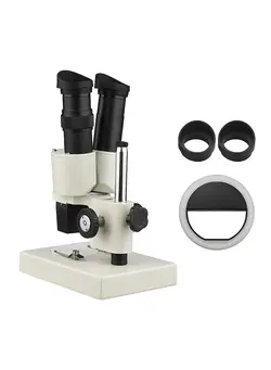 دوربین فیلم‌برداری و عکاسی تلسکوپ و میکروسکوپ 40X Magnification Stereo Light Microscope Compound Binocular Microscope for Home School Laboratory Biological Education Machine Parts Texting Students Kids Adults