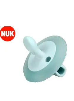 تغذیه و نگهداری کودک پستانک NUK Comfy Duet 100% Silicone Soother 2-in-1 Pacifier and Teether 0-12 Months