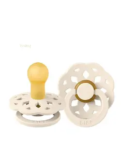 تغذیه و نگهداری کودک پستانک Natural Rubber Baby Pacifier, 0-6 Months, Pack Of 1 - White/Yellow