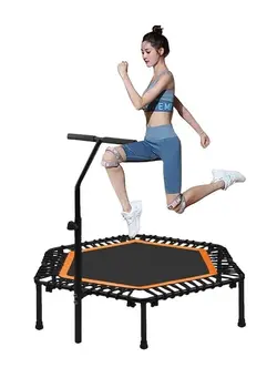بازی‌های فضای باز و تجهیزات پارک ترامپولین COOLBABY 45-Inch Trampoline Gym Hexagonal For Adult Safety Bungee Indoor Fitness