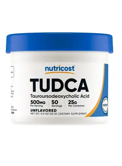 ویتامین و ساپلیمنت دمنوش و مکمل‌های گیاهی Tudca Powder 25 Grams (Tauroursodeoxycholic Acid) - Gluten Free, Non-GMO