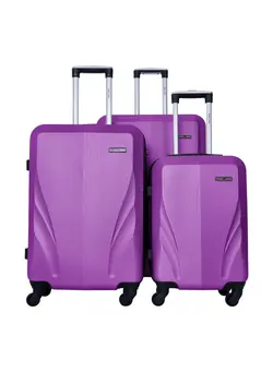 چمدان و ساک مسافرتی ست چمدان 3 Piece ABS Hardside Spinner Iron Rod Luggage Trolley Set 20/24/28 Inch Purple