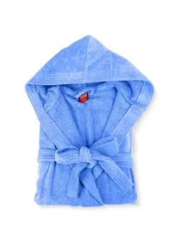 حوله ست حوله Bathrobe Unisex Adult velour Salerino 100% Cotton 1300 Grams Luxury Feel Premium Look Super Absorbent Quick Dry Hood & Pocket Size LARGE Blue Color