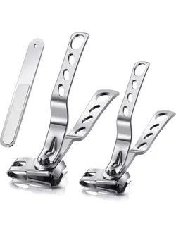 زیبایی و آرایش سایر 3 Pieces Nail Clippers File Kit 360Degree Rotating Head Stainless Steel Toenail Fingernail Toe Clippers Cutters For Hand Foot Care Manicure Tool