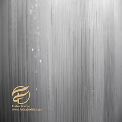 پرده آماده حریر کتان لمه دار نقره ای (پانچ-FD107/112)