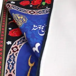 کتیبه مخمل افقی مستطیلی با شعار چای خانه حضرت اباعبدالله الحسین علیه السلام طرح گل (700560)