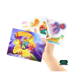 کتاب داستان ماجراهای تیا و نیا و ماهی طلا همراه با ماکت