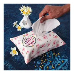جادستمال کاغذی مخمل با شعار غدیر بهار هم عهدی طرح گل