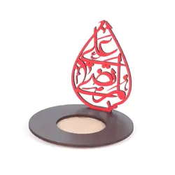 جا شمعی وارمر چوبی با شعار یا مرتضی علی علیه السلام