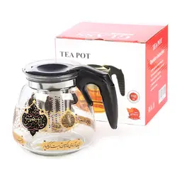 قوری پیرکس یک لیتری با شعار حسین منی و انا من حسین طرح گل
