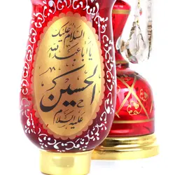 شمعدان با شعار السلام علیک یا اباعبدالله الحسین و یا فاطمة الزهرا ارتفاع 50 سانتیمتر (700362)