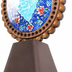 تندیس چوبی نفیس میناکاری طرح بته جقه صلوات 12*28