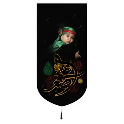 کتیبه مخمل تک عمودی باشعار علی اصغر علیه السلام ابعاد 65*135