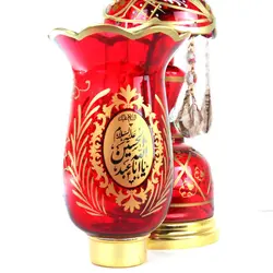 شمعدان با شعار السلام علیک یا اباعبدالله الحسین و یا علی بن موسی الرضا ارتفاع 50 سانتیمتر (700288)
