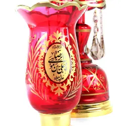 شمعدان با شعار السلام علیک یا اباعبدالله الحسین و یا علی بن موسی الرضا ارتفاع 50 سانتیمتر (700288)