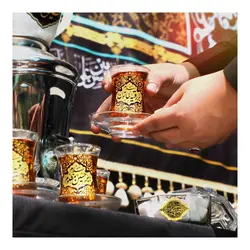 ست 6 عددی استکان کمر باریک بدون دسته با شعار سلام بر حسین مظلوم